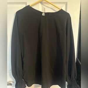 Classic Black Long-Sleeve Blouse
